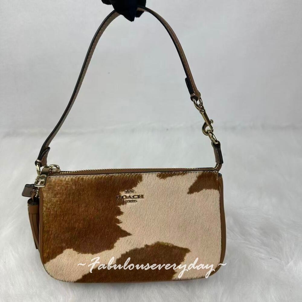 Coach Nolita 19 Bag in Haircalf with Cow Print Shoulder Bag Wristlet CDW34 NWT